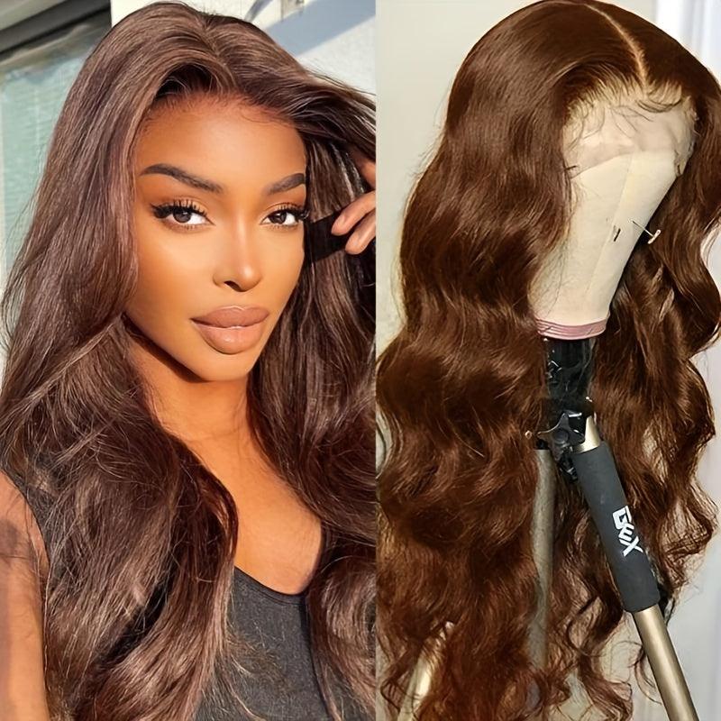 Chocolate Brown | Body Wave | Lace Front | Wig Human Hair | Colored | Lace Area: 13X4 | Density: 150% - Womenesyé