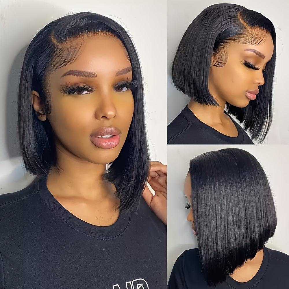 Black | Bob Wig | Straight | Premium HD Lace Wig | Human Hair | Lace Area: 13X4 | Density: 150% - Womenesyé