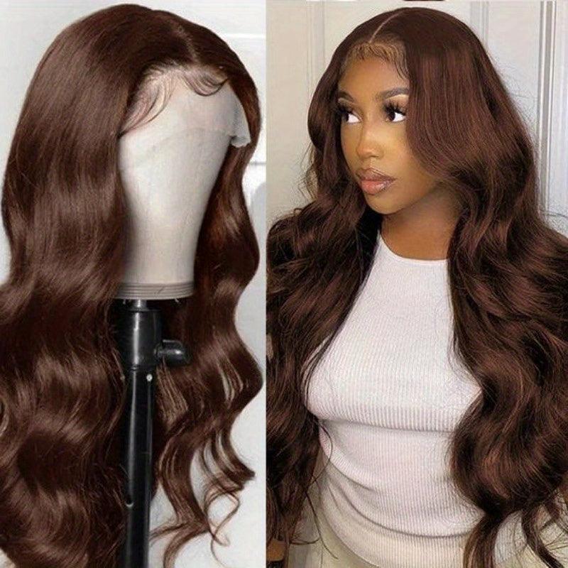 Dark Brown | Body Wave | Lace Front Wig 13X6X1 | Brazilian | Human Hair | Pre Plucked T Part | Lace Area: 13*6*1 | Density: 150% - Womenesyé