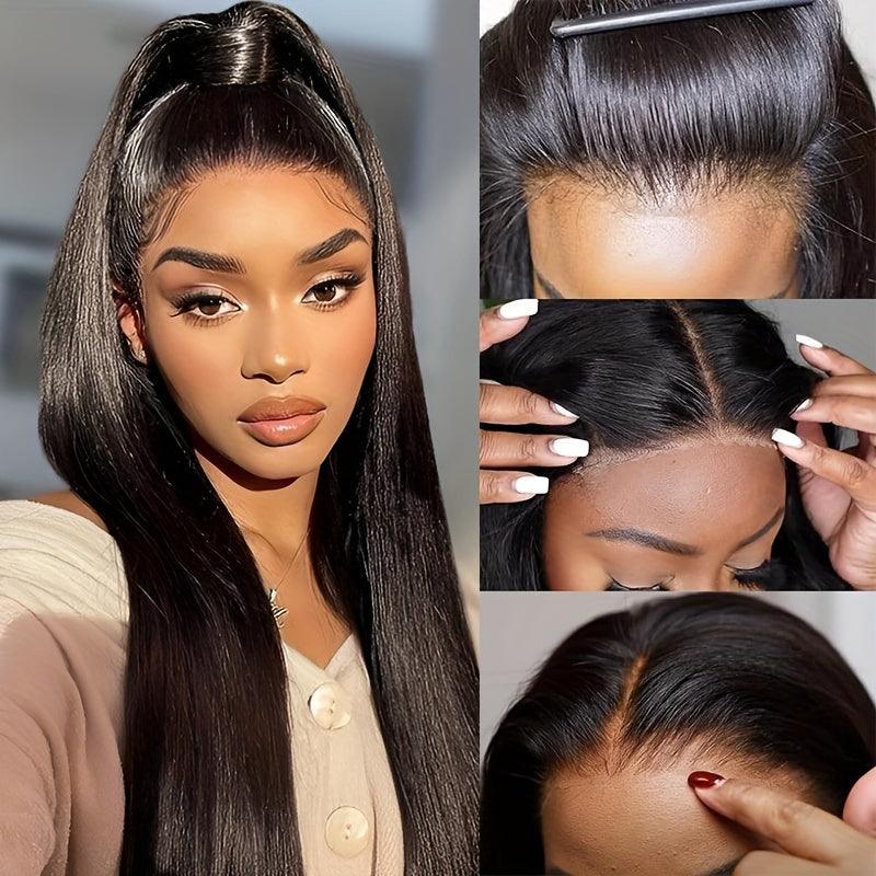 Black | Straight | Luxury HD Lace Front Wig | Human Hair | Lace Area: 13x6 | Density: 250% - Womenesyé