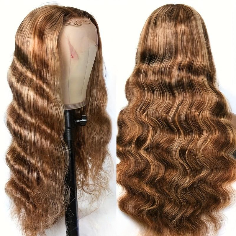 Honey Blonde | Highlight | Body Wave | Lace Front Wigs | 13X6X1 | T Part | Human Hair | Lace Area: 13X6 | Density: 250%