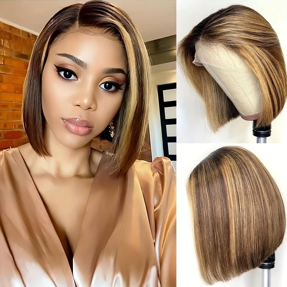 Radiant Honey Blonde Ombre | 4/27 Highlight Bob Wig | Straight 150% | Lace Area: 13X4 | Density: 150% - Womenesyé