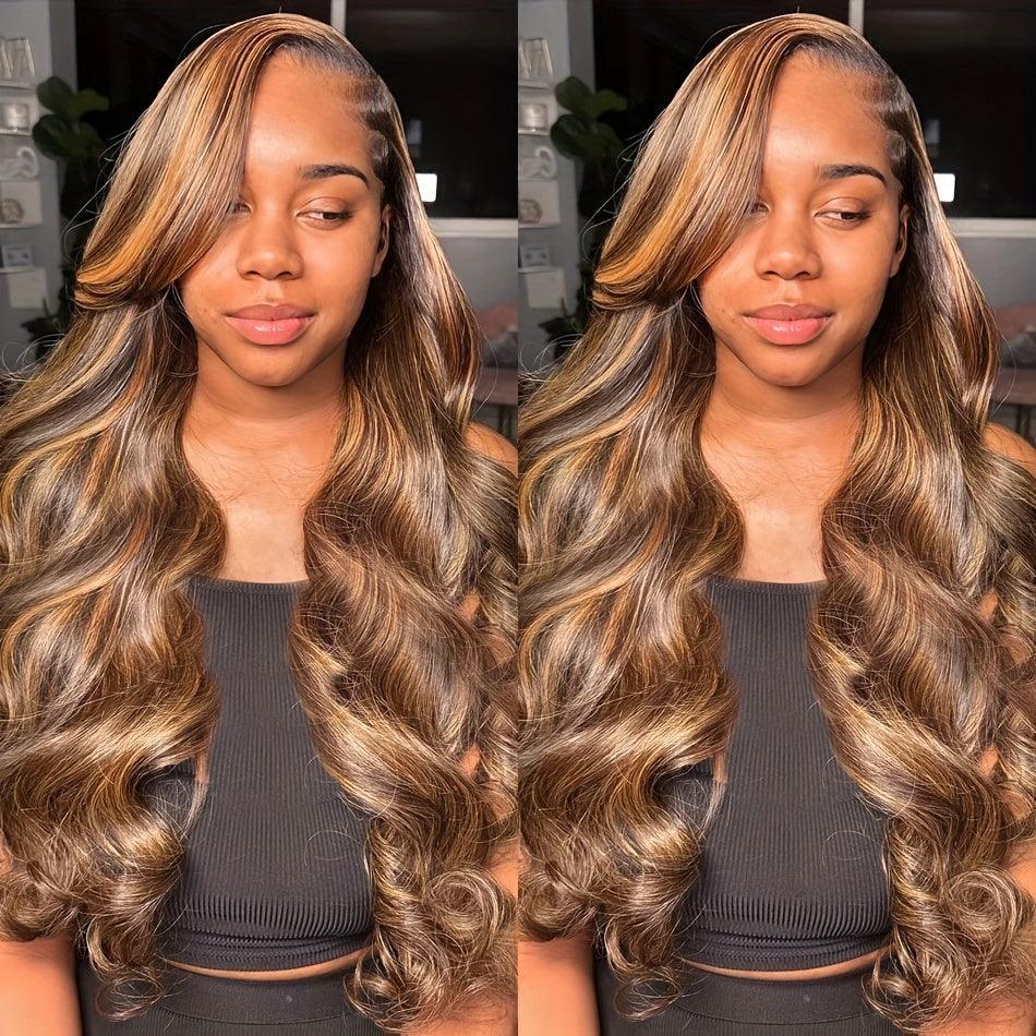 Honey Blonde Ombre | Body Wave |  Highlight |  Human Hair | P4/27 16-30 Inch Brazilian | Lace Area: 13X4  | Density: 150% - Womenesyé