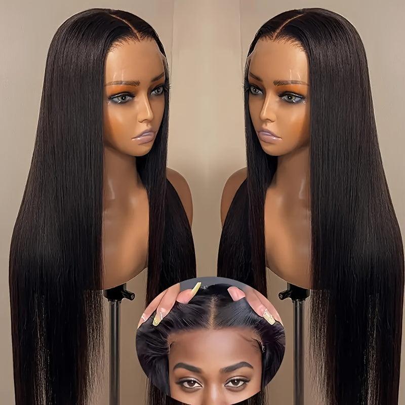 Black | Straight | Luxury HD Lace Front Wig | Human Hair | Lace Area: 13x6 | Density: 250% - Womenesyé