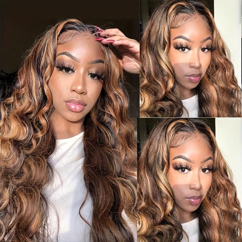 Honey Blonde Ombre | Body Wave |  Highlight |  Human Hair Closure Wig | Lace Area: 4X4  | Density: 150% - Womenesyé