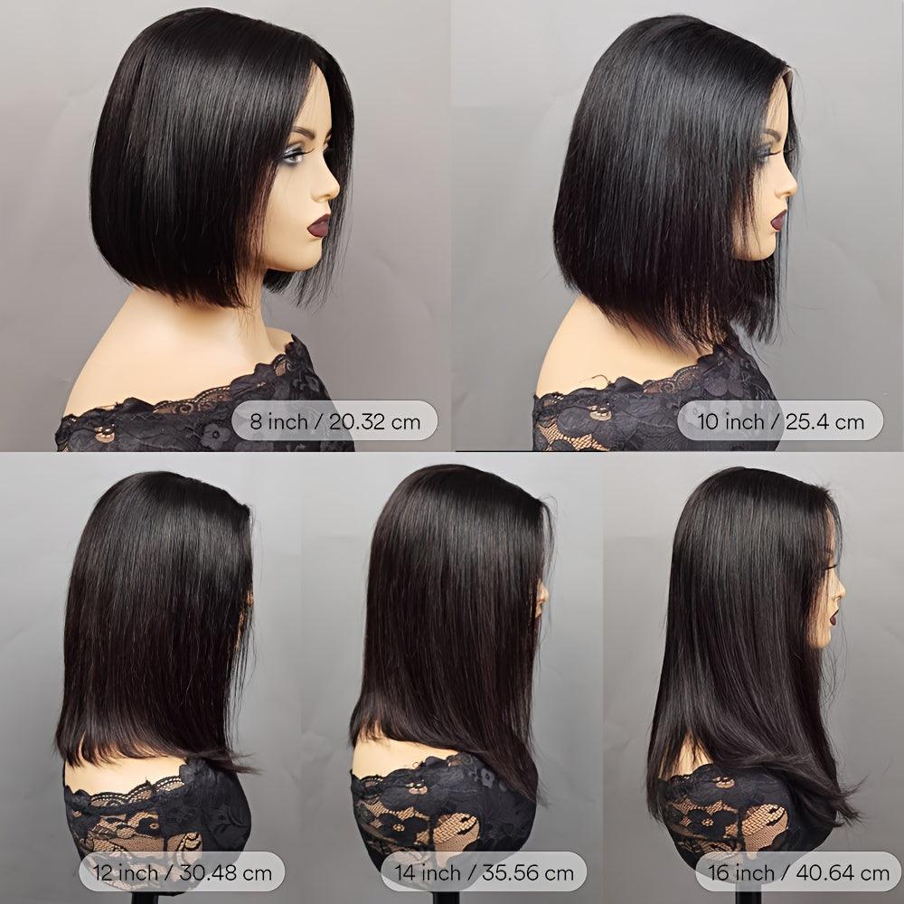 Black | Straight  Bob Wig | Lace Front Wigs | Human Hair | Brazilian Virgin | Hair Natural Color | Lace Area: 13X4 | Density: 180% - Womenesyé