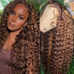 Ombre Honey Blonde | HD Lace Front Wig | Water Wave | Lace Area: 13X4 | Human Hair | Density: 180% - Womenesyé