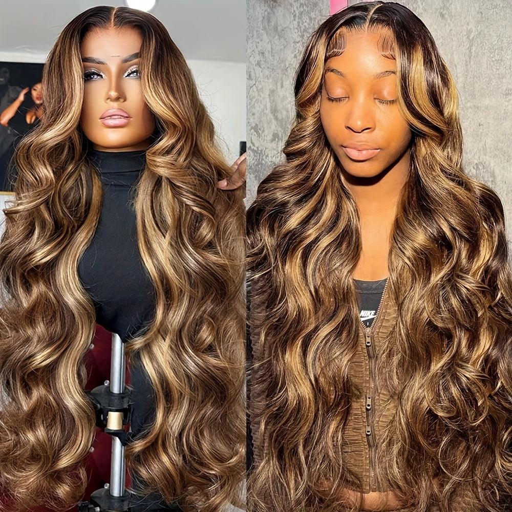 Honey Blonde Ombre | Body Wave |  Highlight |  Human Hair | P4/27 16-30 Inch Brazilian | Lace Area: 13X4  | Density: 150% - Womenesyé