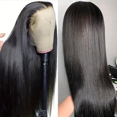 Black | Straight | HD Lace Front Wig | 13 x 6 | Human Hair | Pre Plucked With Baby Hair | 150% Density - Womenesyé