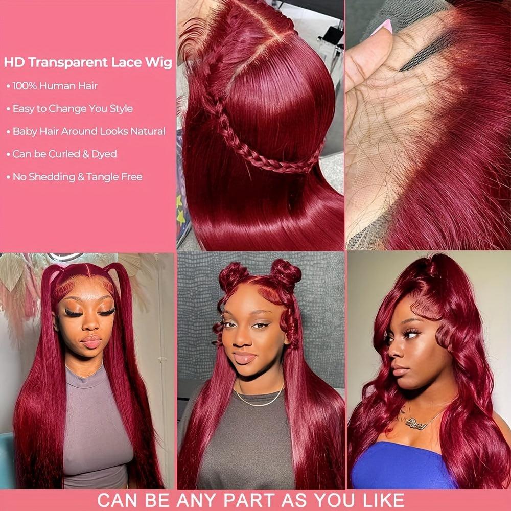 Ginger / Red | Straight | HD Lace Front Wig | Human Hair | Lace Area: 13X6 | Density: 180% - Womenesyé