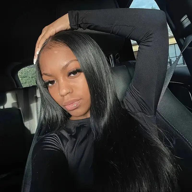 Black | Straight | HD Lace Front Wig | Human Hair | Lace Area: 13X4 | Density: 150% - Womenesyé