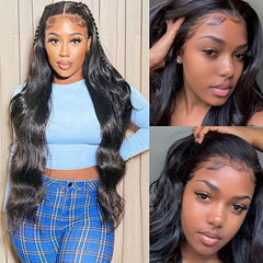 Black | Body Wave | Human Hair | Luxury HD Lace Front Wig | Lace Area: 13X4 | Density: 250% - Womenesyé