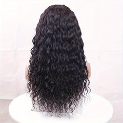 Black | Water Wave | Premium HD Lace Front Wig | Human Hair | Natural Hairline | Lace Area: 13x4 | Density: 180% - Womenesyé