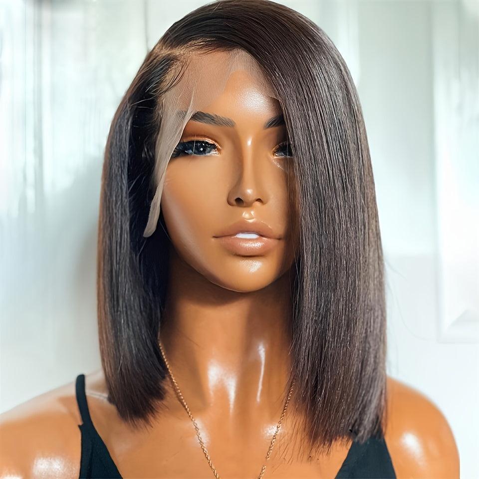 Black | Bob Wig | Straight | Premium HD Lace Wig | Human Hair | Lace Area: 13X4 | Density: 150% - Womenesyé