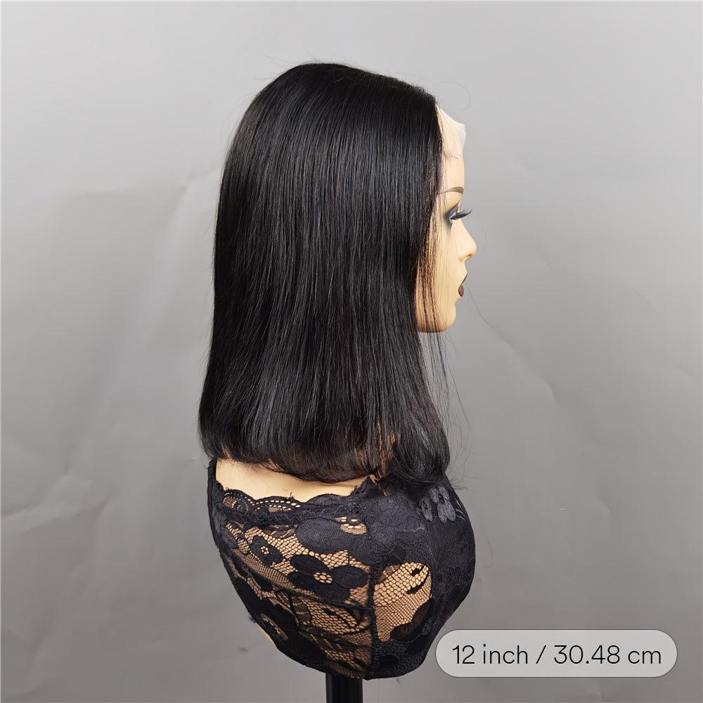 Black | Straight  Bob Wig | Lace Front Wigs | Human Hair | Brazilian Virgin | Hair Natural Color | Lace Area: 13X4 | Density: 180% - Womenesyé