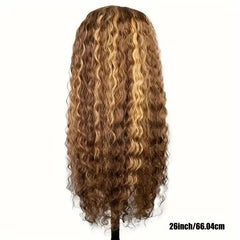 Blonde Highlight | HD Lace Front Wig | Water Wave | Human Hair | Lace Area: 5X5 | Density: 180% - Womenesyé