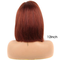 Reddish Brown | Copper Red | Straight |HD Lace Front Wig | Human Hair | Lace Area: 13X4 | Density: 150% - Womenesyé