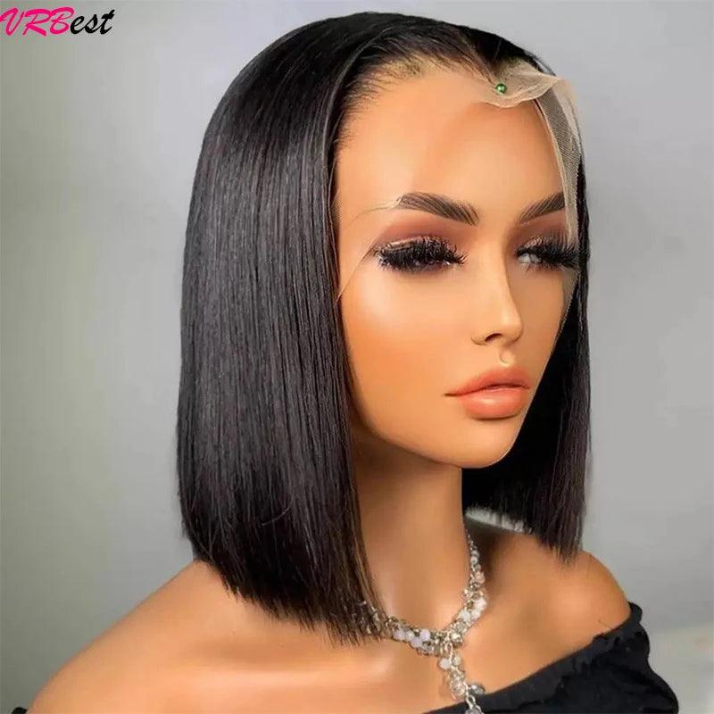 Black | Straight | Bob Wig | HD Lace Front Wig | Human Hair | Lace Area: 13X4 Bob Wig 4x4 Bob Wig | Density: 150% 180% - Womenesyé