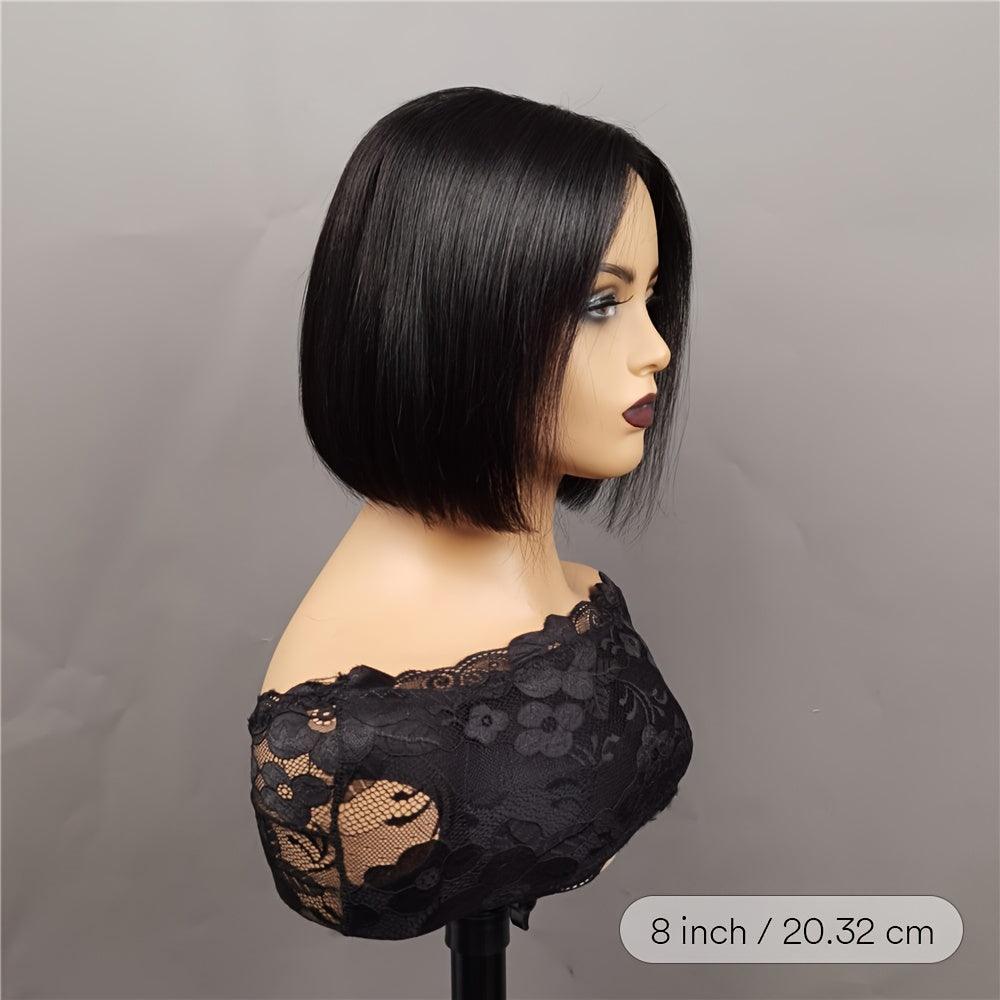 Black | Straight  Bob Wig | Lace Front Wigs | Human Hair | Brazilian Virgin | Hair Natural Color | Lace Area: 13X4 | Density: 180% - Womenesyé