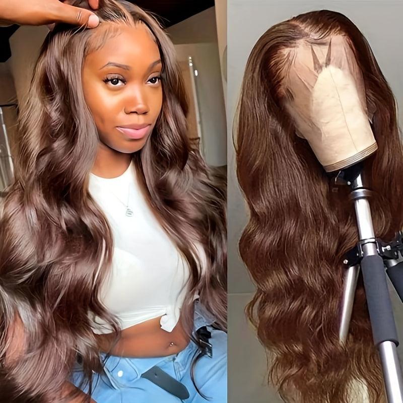 Chocolate Brown | Body Wave | Lace Front | Wig Human Hair | Colored | Lace Area: 13X4 | Density: 150% - Womenesyé