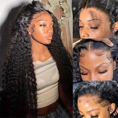 Black | Curly | HD Lace Front Wig | Human Hair | Natural Hairline | Density: 180% - Womenesyé