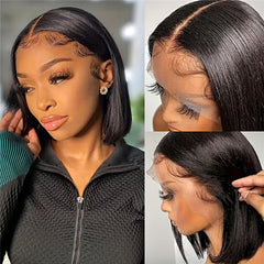 Black | Bob Wig | Straight | Premium HD Lace Wig | Human Hair | Lace Area: 13X4 | Density: 150% - Womenesyé