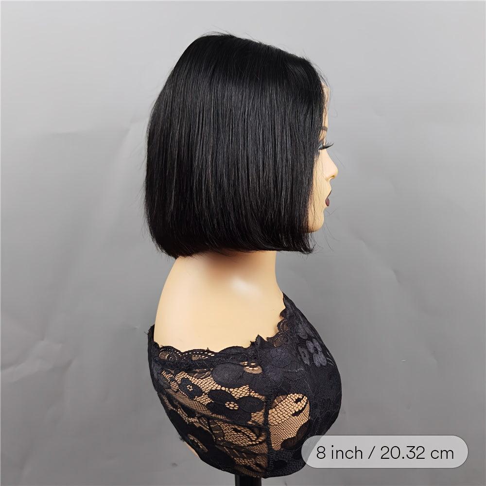 Black | Straight  Bob Wig | Lace Front Wigs | Human Hair | Brazilian Virgin | Hair Natural Color | Lace Area: 13X4 | Density: 180% - Womenesyé