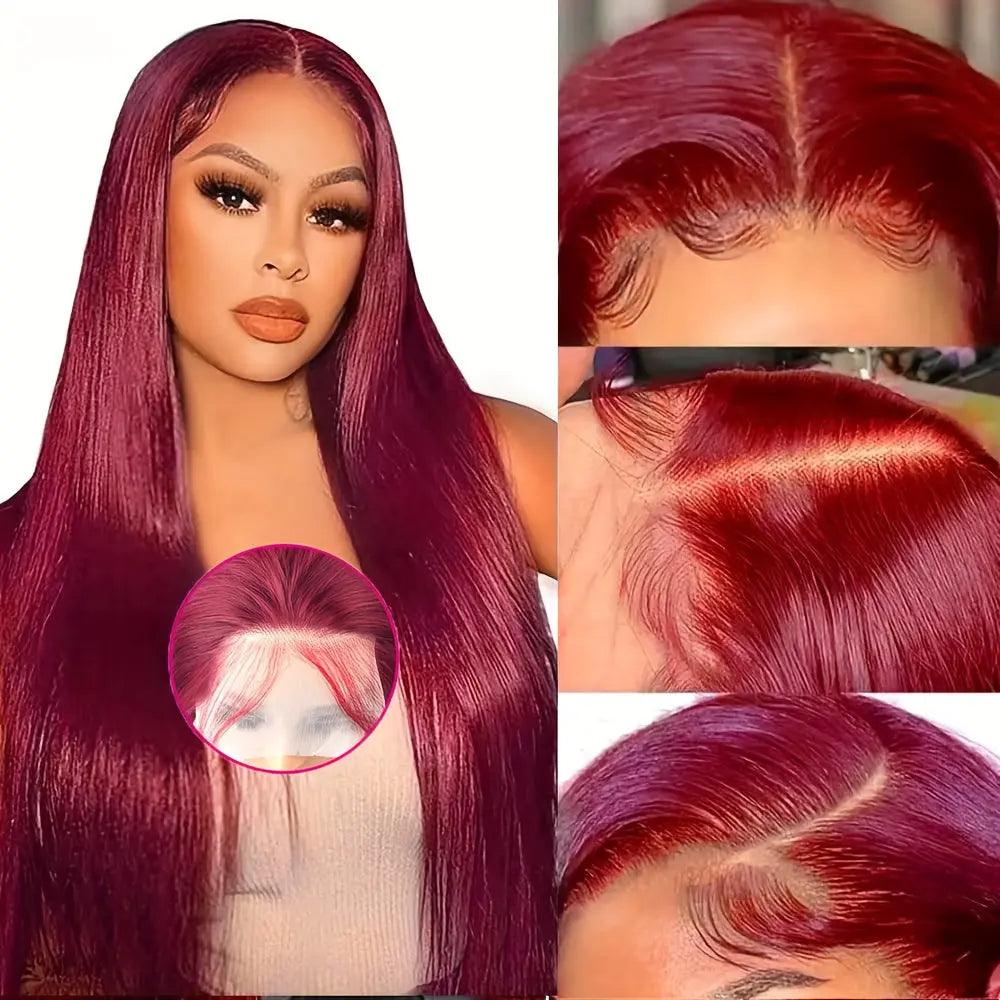 Ginger / Red | Straight | HD Lace Front Wig | Human Hair | Lace Area: 13X6 | Density: 180% - Womenesyé