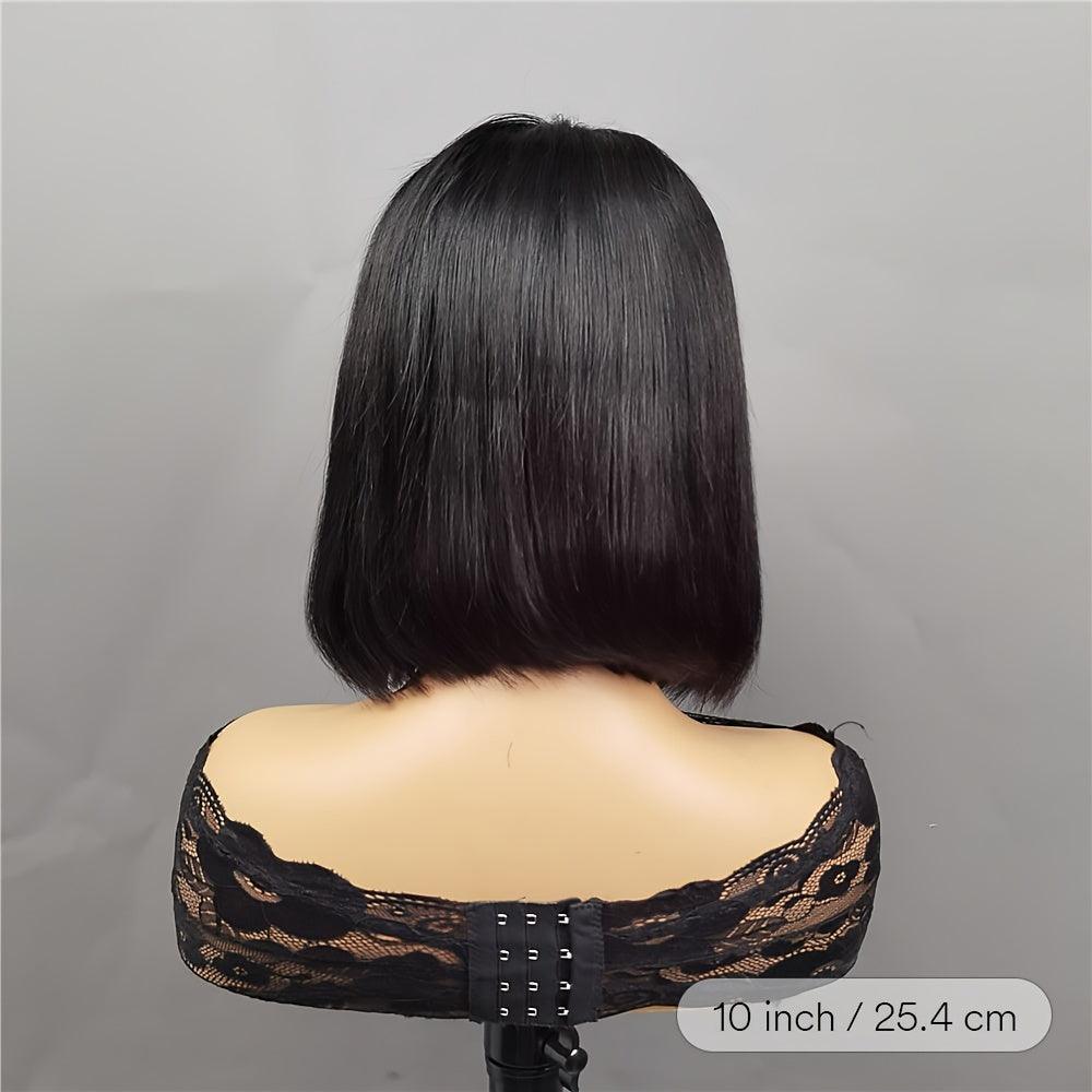 Black | Straight  Bob Wig | Lace Front Wigs | Human Hair | Brazilian Virgin | Hair Natural Color | Lace Area: 13X4 | Density: 180% - Womenesyé