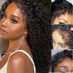 Black | 4C Curls | HD Lace Front Wig | Lace Area: 13X4 | Glueless | Human Hair | Density: 180% - Womenesyé