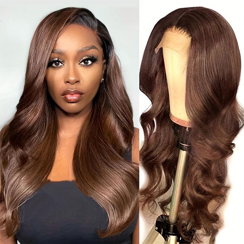 Chocolate Brown | Body Wave | Lace Front | Wig Human Hair | Colored | Lace Area: 13X4 | Density: 150% - Womenesyé