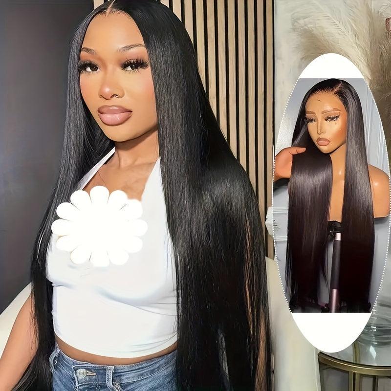 Black | Straight | Luxury HD Lace Front Wig | Human Hair | Lace Area: 13x6 | Density: 250% - Womenesyé